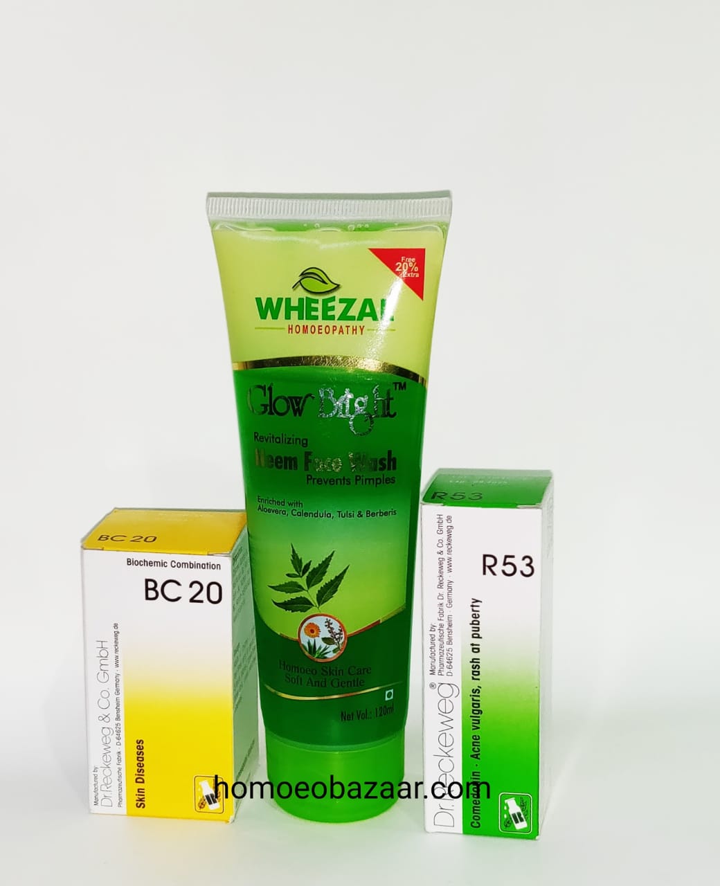 HB Acne Care Kit (BC 20 + R53 + Wheezal Neem FaceWash) 